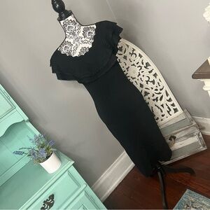 Eliza J Off Shoulder Knit Midi Dress Size Large NWOT Wedding Guest Chic Party